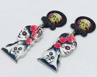 Sugar Skull Calavera Earstuds / Plugs - Día de Muertos