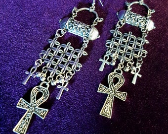 Blossoming Ankh Earrings