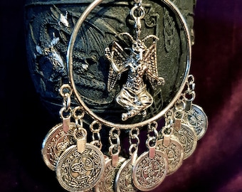 Baphomet Coin Earrings