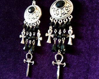 Victorian Vampire Ankh Earrings