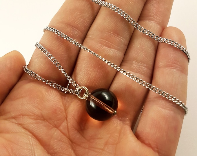 Andara Obsidian Crystal Sphere Pendant