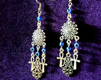 Nazar Evil Eye Hamsa Earrings