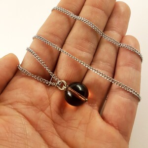 Andara Obsidian Crystal Sphere Hänge - Spirituell Sfär Ädelsten Vulkaniskt Glas Halsband Läkande Smycken Gåva