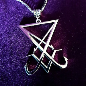 Sigil of Lucifer Pendant - occult new sigil of lucifer design necklace luciferian seal of lucifer jewellery
