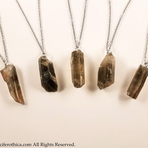 Lemurian Crystal with Smokey Quartz Pendant (6 Different Stones) - Spiritual lemurian crystal necklace