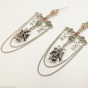Luciferian Inverted Cross Baphomet Earrings - Sigil of Lucifer occult left hand path sigilof baphomet satanic jewelry goat of mendes gift