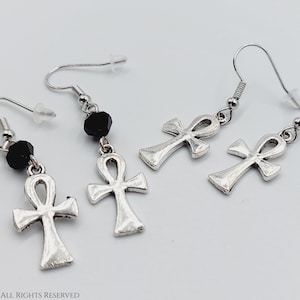 Egyptian Ankh Earrings (2 Styles) - Mini Ankhs Ancient egypt khemet cleopatra pharao ankh life symbol gothic tradgoth batcave queen gift