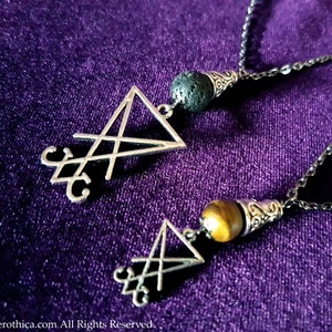 Sigil of Lucifer Rear View Mirror Charm (Car Accessory available in different styles) - occult luciferian sigil of lucifer charm