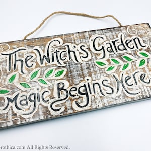 Witch's Garden Wall Plaque - herbal pagan wicca wall decoration gothic kitchen witch wall plaque herbalist herborist green witch gift veggie