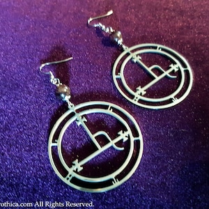 Sigil of Lilith Earrings (Stainless Steel) - sigil of lilith satanic demonic demonolatry lilithian jewelry gothic lust empowerment women