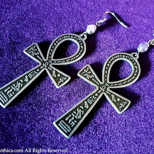 Double sided Ankh Earrings - occult order goth gothic dracula vampyre