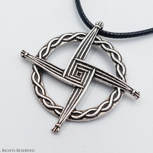 Brigid's Cross Pendant - Protection necklace Irish Saint Brigit's cross Cros Bhríde Crosóg Bhríde Bogha Bhríde patron gift fertility womb