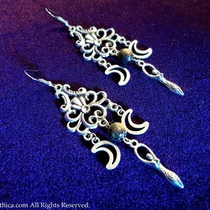 Moongoddess Earrings - Triple moon goddess lady girl power hecate hekate lilith women empowerment gothic occult witch shop jewelry