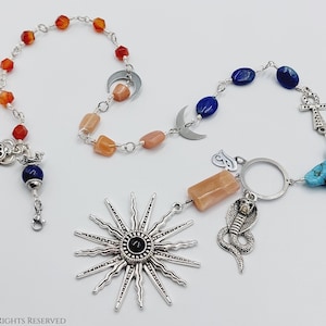 RA Prayercord Rosary (Two in One Necklace and Prayercord / 2-3-4-7)  Egyptian Ra Prayerbeads ladder ritual spell altar cobra eye khemet gift