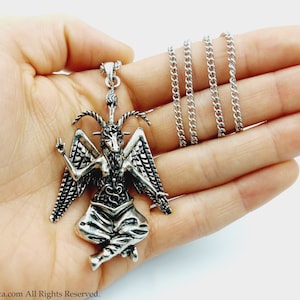 Pingente de Baphomet (Pingente Grande de 7cm - 2 estilos) - caminho oculto da mão esquerda de Baphomet, sigilo de Baphomet, bode templário de Mendes, presente do altar de Levi