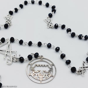 Rosario Belial - Sello del Rey Belial Collar colgante oculto camino de la mano izquierda demoníaco demonio goético goetia gótico demonolatry joya de regalo