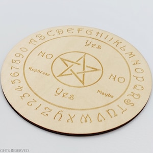 Disco di divinazione in legno con pentagramma - Pendolo cerchio stregoneria magia occulta magia gotica pentacolo 5 elementi ouija pendolo regalo