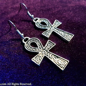 Double sided Ankh Earrings - occult order goth gothic dracula vampyre