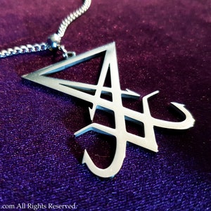 Stainless Steel Sigil of Lucifer Pendant - occult new sigil of lucifer design necklace luciferian seal of lucifer jewelery big