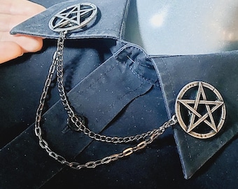 Pentagram Collar Chain Pin