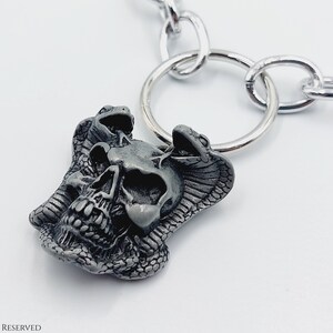 Cobra Skull Chain Choker - occult serpent kundalini gothic skully necklace baphomet gothic pendant shackle chains collar snakes gift