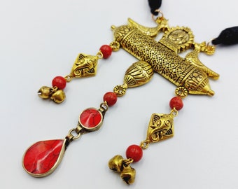 Hindutva Ganesh Necklace with Coral
