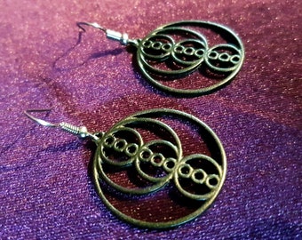 Black Sacred Geometry Golden Ratio Earrings (2 Styles)