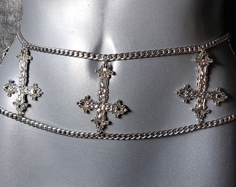 Inverted Cross Hip Chain Belt