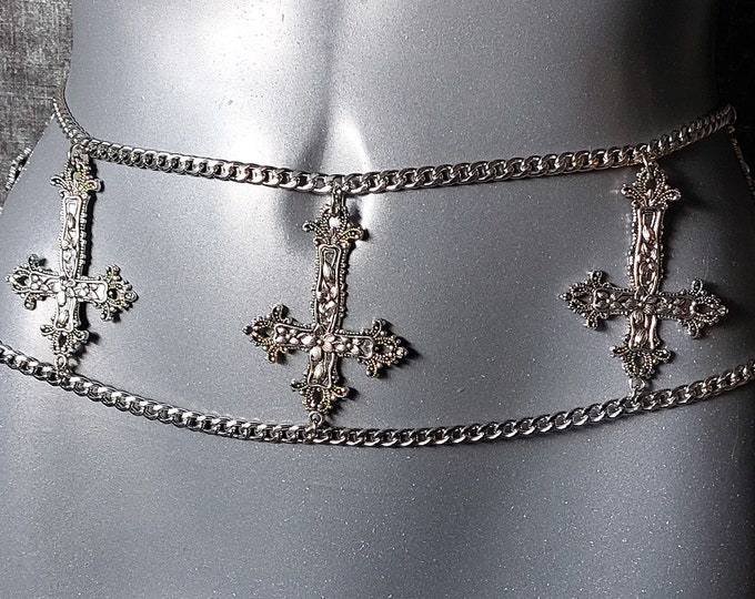 Inverted Cross Hip Chain Belt