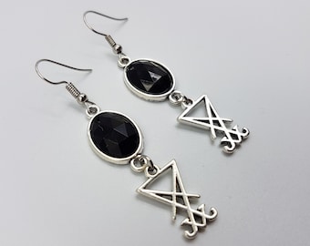 Mini Sigil of Lucifer Earrings