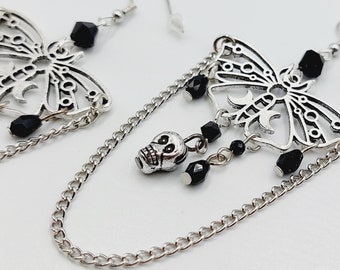 Skull Moth Earrings