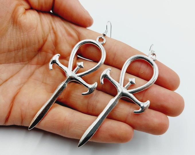 Vampire Ankh Earrings (Large Version)