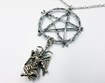 Baphomet Pentagram Necklace (Inverted Pentagram or Normal)