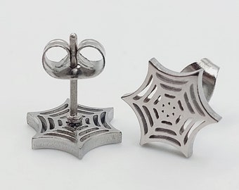 Mini Cobweb Earstuds (Stainless Steel - Pair)