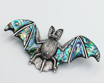 Gothic Bat Pin (Abalone Shell)