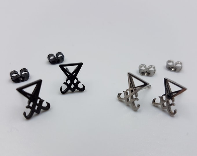 Mini Sigil of Lucifer Earstuds (2 Colours)