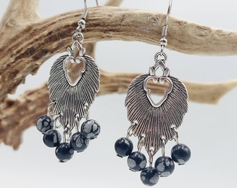 Snowflake Obsidian Earrings