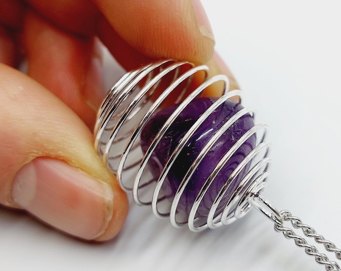 Amethyst Crystal Spiral Pendant
