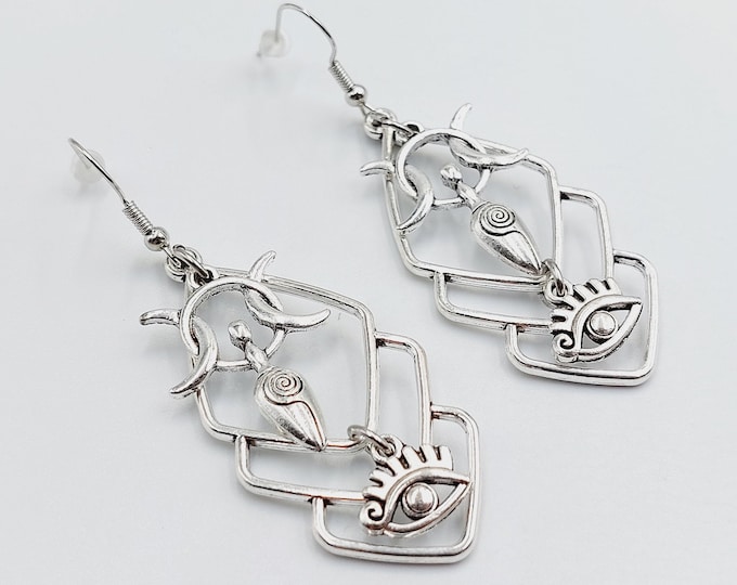 Eye of the Moon Goddess Earrings