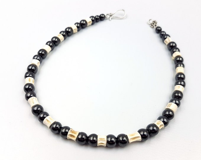 Hematite Bone Choker