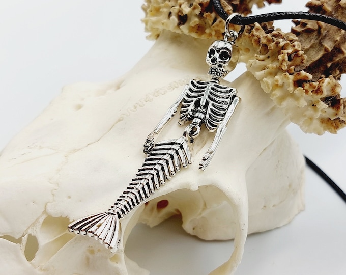 Skeleton Mermaid Pendant