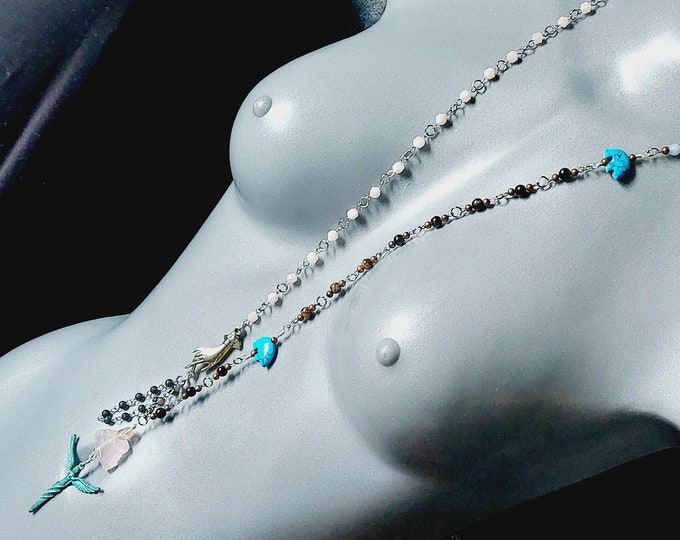 Guardian Angel Crystal Prayercord Rosary (Two in One Necklace and Prayercord / 21 - 9 - 7 - 3)