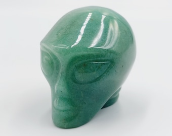 Green Aventurine Crystal Skull (Alien)