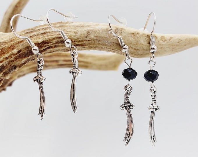 Mini Double Pointed Scimitar Sword Earrings (Zulfiqar-Fiqar in 2 Styles Options)