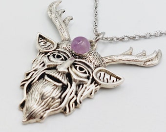 Cernunnos Necklace with Amethyst Crystal