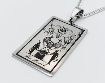 The Devil Tarot Card Pendant (Stainless Steel)