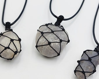 Netted Iolite Crystal Pendant (3 Variants)