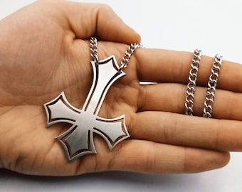 Inverted Cross Necklace ( Full Stainless Steel)