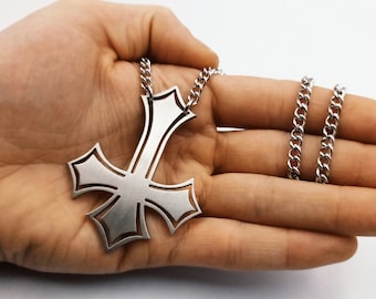 Inverted Cross Necklace ( Full Stainless Steel)