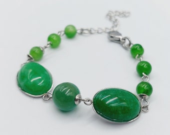 Green Aventurine Bracelet (Stainless Steel)